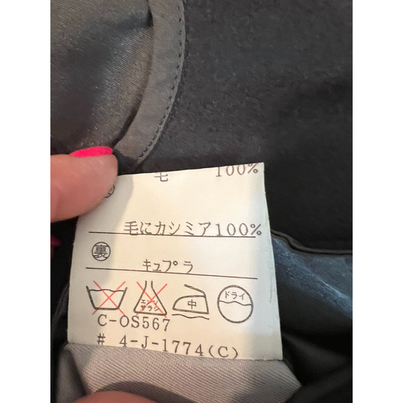 Mens Cashmere Coat Size L Size 48 Full Length Dark Gray Custom Made Overcoat - Picture 10 of 13